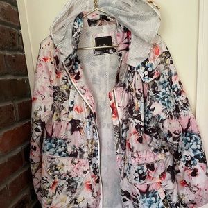 Sam Edelman Floral Rain Jacket | size L
